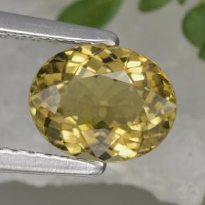 1.13캐럿 천연 라이트 골드 투르말린, 타원형 컷, 7.6×6.3 mm, VVS