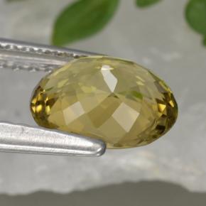 1.13캐럿 천연 라이트 골드 투르말린, 타원형 컷, 7.6×6.3 mm, VVS