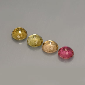 캐럿 천연 멀티컬러 투르말린 보석, 라운드 컷, 4.75 mm, VVS-VS