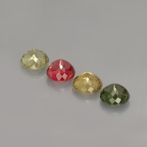캐럿 천연 멀티컬러 투르말린 보석, 라운드 컷, 4.61 mm, VVS-VS
