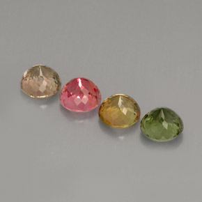캐럿 천연 멀티컬러 투르말린 보석, 라운드 컷, 4.76 mm, VVS-VS