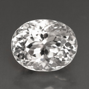 4.09캐럿 천연 화이트 투르말린, 타원형 컷, 10.5×8.3 mm, VVS-VS