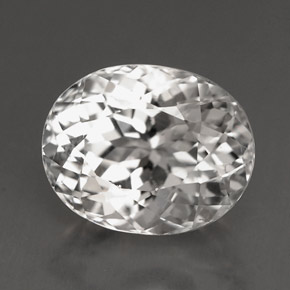 4.09캐럿 천연 화이트 투르말린, 타원형 컷, 10.5×8.3 mm, VVS-VS