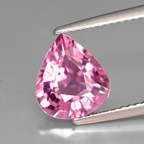 2.31캐럿 천연 핑크 투르말린, 배 모양, 9.7×8.5 mm, VS