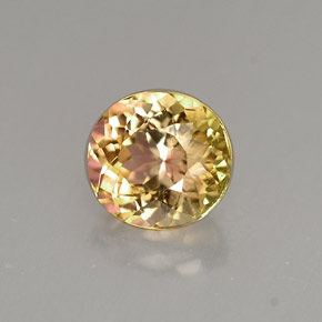 1.17캐럿 천연 멀티컬러 투르말린, 타원형 컷, 6.5×6.2 mm, VVS-VS