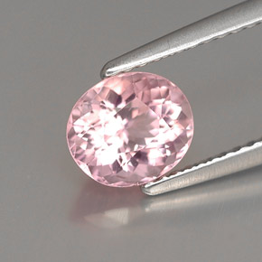 1.14캐럿 천연 핑크 투르말린, 타원형 컷, 7.1×6.1 mm, VVS-VS