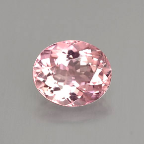 1.40캐럿 천연 핑크 투르말린, 타원형 컷, 7.9×6.6 mm, VS