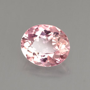 1.40캐럿 천연 핑크 투르말린, 타원형 컷, 7.9×6.6 mm, VS