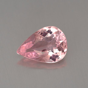 0.90캐럿 천연 핑크 투르말린, 배 모양, 8.2×5.8 mm, VS