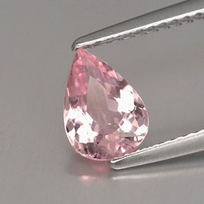 0.90캐럿 천연 핑크 투르말린, 배 모양, 8.2×5.8 mm, VS