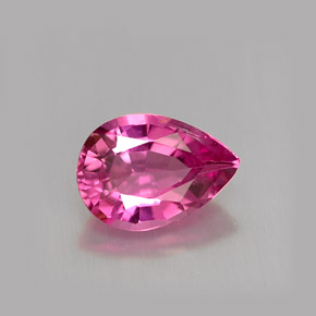 0.98캐럿 천연 보랏빛 핑크 투르말린, 배 모양, 7.9×5.6 mm, VS