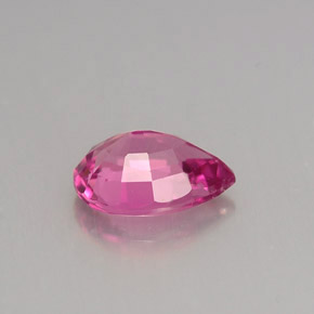 0.98캐럿 천연 보랏빛 핑크 투르말린, 배 모양, 7.9×5.6 mm, VS