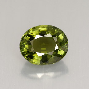 1.66캐럿 천연 골든 그린 투르말린, 타원형 컷, 8×6.6 mm, VVS