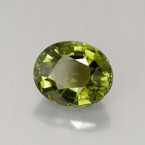 1.66캐럿 천연 골든 그린 투르말린, 타원형 컷, 8×6.6 mm, VVS