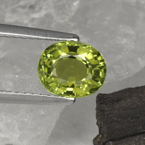 1.30캐럿 천연 올리브 그린 투르말린, 타원형 컷, 7.5×6.2 mm, VVS