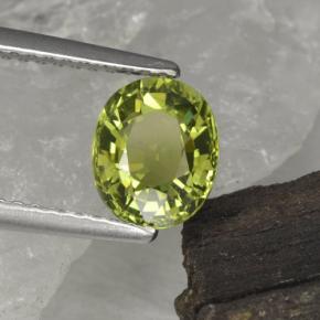 1.30캐럿 천연 올리브 그린 투르말린, 타원형 컷, 7.5×6.2 mm, VVS
