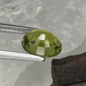 1.30캐럿 천연 올리브 그린 투르말린, 타원형 컷, 7.5×6.2 mm, VVS