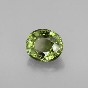 1.64캐럿 천연 그린 투르말린, 타원형 컷, 7.5×6.6 mm, VVS-VS