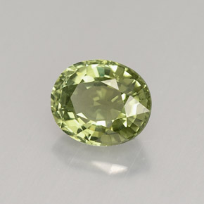1.33캐럿 천연 그린 투르말린, 타원형 컷, 7.3×6.2 mm, VVS-VS