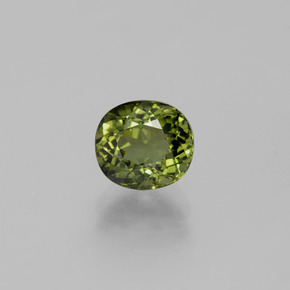 1.58캐럿 천연 그린 투르말린, 타원형 컷, 7.3×6.6 mm, VVS-VS