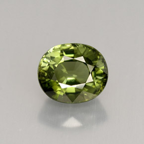 1.42캐럿 천연 그린 투르말린, 타원형 컷, 7.1×6.1 mm, VVS-VS