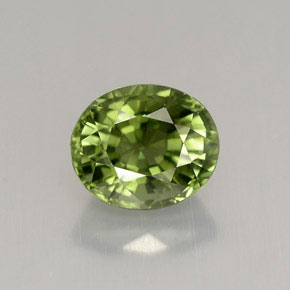 1.45캐럿 천연 그린 투르말린, 타원형 컷, 7.4×6.3 mm, VVS-VS