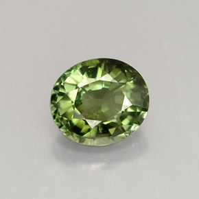 1.35캐럿 천연 그린 투르말린, 타원형 컷, 7.2×6.3 mm, VVS-VS