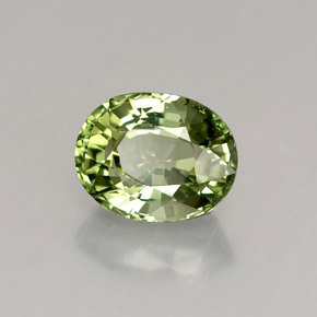 1.46캐럿 천연 그린 투르말린, 타원형 컷, 7.6×6.1 mm, VVS-VS
