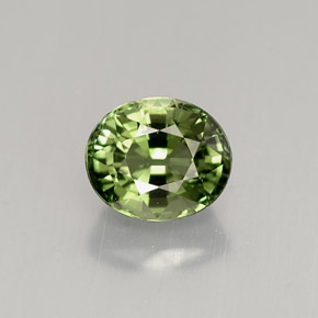 1.18캐럿 천연 그린 투르말린, 타원형 컷, 6.7×5.7 mm, VVS