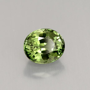 1.18캐럿 천연 그린 투르말린, 타원형 컷, 6.7×5.7 mm, VVS