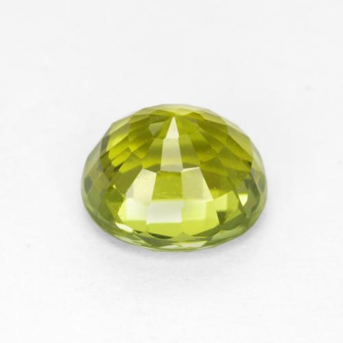 1.11캐럿 천연 노란빛 그린 투르말린, 타원형 컷, 6.5×6.1 mm, VVS-VS