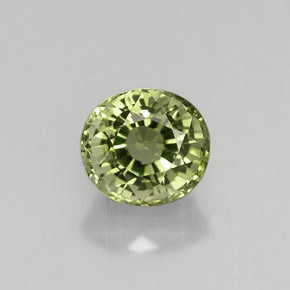 1.27캐럿 천연 그린 투르말린, 타원형 컷, 6.5×6 mm, VVS
