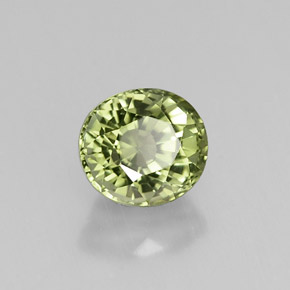 1.27캐럿 천연 그린 투르말린, 타원형 컷, 6.5×6 mm, VVS