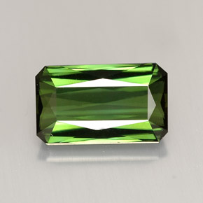 2.84캐럿 천연 그린 투르말린, 에메랄드 컷, 10.8×6.5 mm, VVS