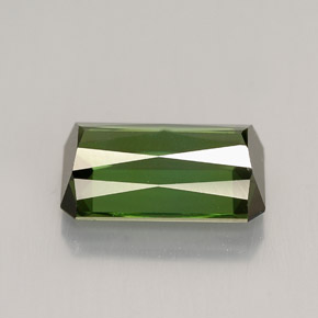 2.84캐럿 천연 그린 투르말린, 에메랄드 컷, 10.8×6.5 mm, VVS
