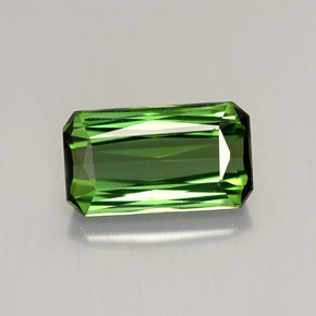 2.08캐럿 천연 그린 투르말린, 에메랄드 컷, 9.8×5.6 mm, VVS-VS