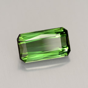 2.08캐럿 천연 그린 투르말린, 에메랄드 컷, 9.8×5.6 mm, VVS-VS