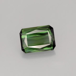 1.42캐럿 천연 그린 투르말린, 에메랄드 컷, 7.7×5.7 mm, VVS