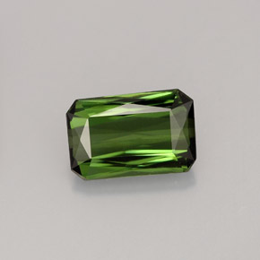 1.53캐럿 천연 그린 투르말린, 에메랄드 컷, 8.5×5.6 mm, VVS