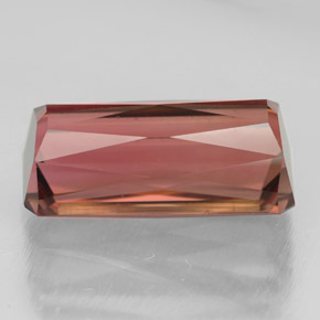 5.55캐럿 천연 멀티컬러 투르말린, 에메랄드 컷, 13.9×6.5 mm, IF