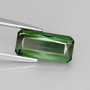 1.60캐럿 천연 그린 투르말린, 에메랄드 컷, 10.5×5.1 mm, VVS