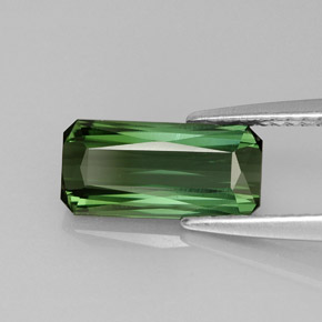 1.60캐럿 천연 그린 투르말린, 에메랄드 컷, 10.5×5.1 mm, VVS