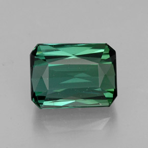 2.56캐럿 천연 푸르스름한 그린 투르말린, 에메랄드 컷, 8.6×6.5 mm, VVS-VS