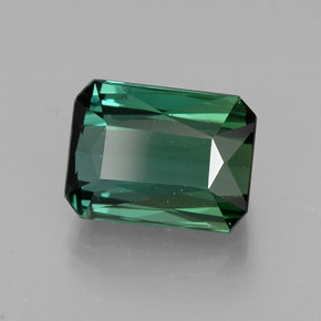 2.56캐럿 천연 푸르스름한 그린 투르말린, 에메랄드 컷, 8.6×6.5 mm, VVS-VS