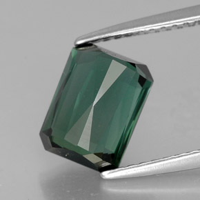 2.56캐럿 천연 푸르스름한 그린 투르말린, 에메랄드 컷, 8.6×6.5 mm, VVS-VS