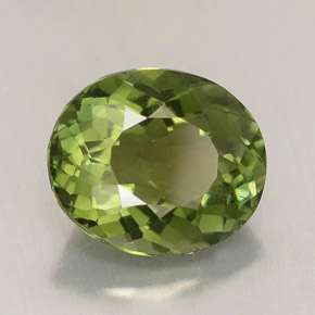 2.01캐럿 천연 그린 투르말린, 타원형 컷, 8.6×7.4 mm, VVS-VS