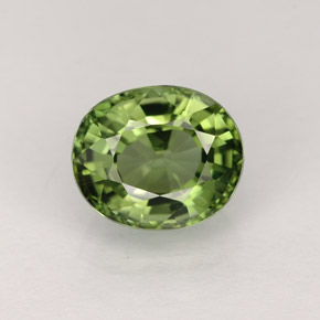 1.10캐럿 천연 그린 투르말린, 타원형 컷, 6.8×5.7 mm, VVS