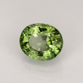 1.10캐럿 천연 그린 투르말린, 타원형 컷, 6.8×5.7 mm, VVS