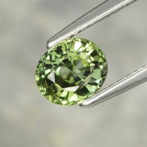 1.22캐럿 천연 미디엄 그린 투르말린, 타원형 컷, 6.8×5.8 mm, VVS-VS