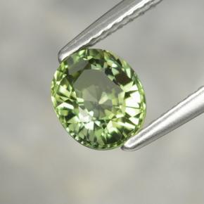 1.22캐럿 천연 미디엄 그린 투르말린, 타원형 컷, 6.8×5.8 mm, VVS-VS